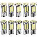 iFunyLED 10 Pieces 194 LED Bulb Super Bright 6500K T10 168 2825 W5W 34-SMD 3014 Chipsets Replacement Bulbs for Car Trunk Interior Dome Map Door Dash Courtesy License Plate Lights - Xenon White
