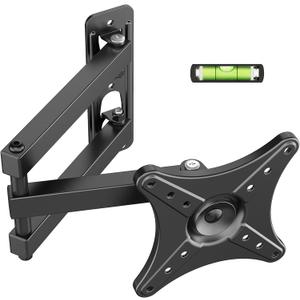 Full Motion TV Monitor Wall Mount Bracket for Most 13-32 Inch LED LCD Flat Curved Screen, Max VESA 100x100mm up to 33lbs, 360 Rotation Swivel Tilt Extension Adjustable Articulating Arms