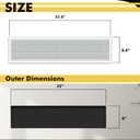 Linear Bar Air Grille 32" X 8", Aluminum Air Supply/Return Grilles,Easy Air Flow,Removable Grille/Door-HVAC Air Vent Cover,White[Outer Dimensions: 32.8"w X 8.8"h]