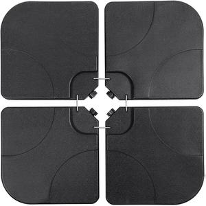 Crossbbar 4Pcs Heavy Duty Cantilever Offset Crossbar Patio Umbrella Stand Base with Fill Spouts for Water or Sand, Black