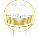 Big 7.2ft Gold Metal Round Balloon Arch kit Decoration, Round Arch Backdrop Stand Kit, for Birthday Party, Wedding Decoration, Baby Shower Party, Graduation Decoration Background