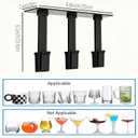2Pack Under-Cabinet Wine Glass Holder,Coffee Mug Rack Hooks, No-Drill Installation Coffee Cup Rack Hooks for Kitchen,Living Room,Office