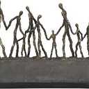 Deco 79 Polystone People Decorative Sculpture Home Decor Statue, Accent Figurine 16" x 3" x 13", Bronze