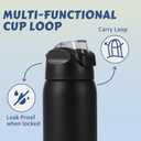 MEBRUDY 32 oz Insulated Water bottle with Straw, Stainless Steel Water bottles With Leak Proof Locking, Keep Cold 24 hours and BPA-Free for Sports, Travel, Gym and School, Black