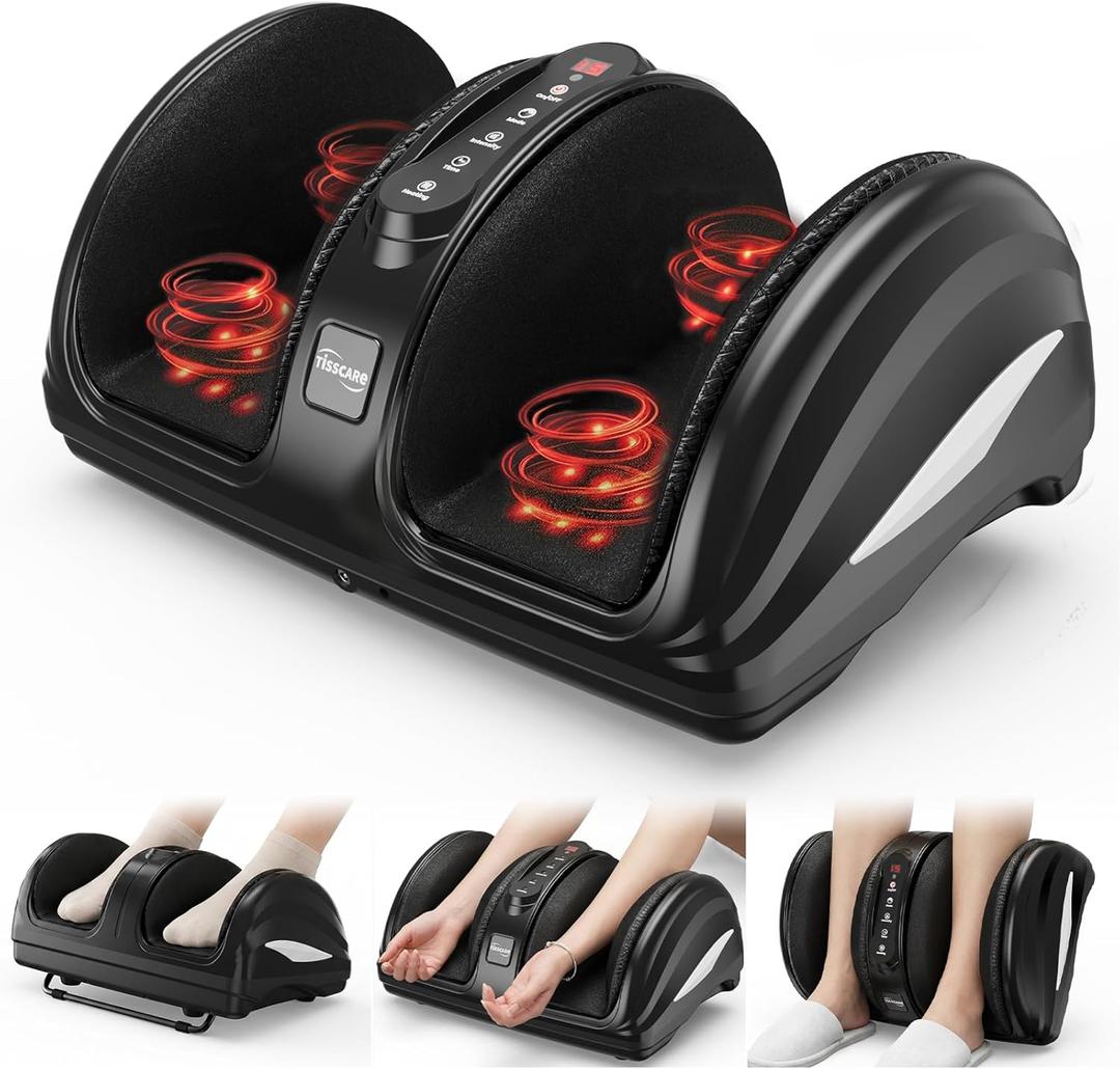 TISSCARE Foot Massager for Neuropathy: Shiatsu Feet Massager with Heat for Plantar Fasciitis, Pain Relief, Circulation, Deep Kneading Relaxation Massage for Women Men