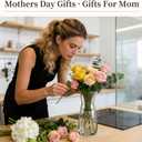 8 inch Clear Glass Flower Vases,Mom Gifts Mothers Day for Wife from Daughter Son,Birthday Gifts for Mom,Centerpiece Table Home Indoor Desk Decor