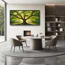 Large Tree of Life Framed Wall Art,Oversized Green Tree Forest Wall Decor,Natural Landscape Pictures for Living Room,Canvas Print Painting Modern Artwork Bedroom Office Bathroom 60L x30W