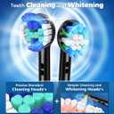 TEETHEORY Rotating Electric Toothbrush for Adults with 8 Brush Heads (2 Types), 4 Modes Deep Clean Electric Toothbrush with Rechargeable Power and 2 Min Smart Timer (1- Black, p1)