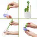 Cactus Bottle Brush Set, Full-Angle Straw Detail Brushes Cleaning Cleaner Washer Tool Kit with Stand Holder Multifunctional for Washing Baby Breast Pump Nipple Essentials Kitchen Decor Replacement