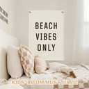 Beach Wall Decor Linen Canvas BannerBeach Signs Wall Decor Hanging Flag Banner for Homes Playrooms NurserySummer Displays, Ocean Themed Bedroom Decor 18x25 Inch (Beach vibes only)