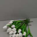 MACTING 30 PCS Artificial Tulip Flowers 13.7" Real Touch Fake PU Tulips Bouquet Faux White Flowers for Floral Arrangements Kitchen Table Centerpieces Home Summer Indoor Outdoor Decorations