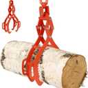 FAHKNS 32 Inch Log Lifting Tongs, Heavy Duty Steel Log Grapple, 4 Serrated Claw Hook Log Tongs, 3306lbs Capacity Swivel Logging Tongs, Timber Claw Hook for Tractor Trucks Forklifts ATVs