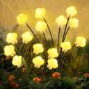Solar Lights Outdoor 2 Pack 16 LED Solar Cloud Swaying Lights Garden Waterproof Outdoor Decor for Yard Patio & Pathway (Warm White-2P)