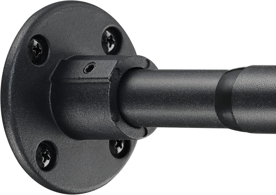 BsBsBest Industrial Shower Curtain Rod, 29 to 49 Inch Black 1 inch Diameter Shower Curtain Rods for Bathroom, Heavy Duty Adjustable Shower Rods for Room Divider, Shower Rods, Matte