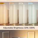 EDISHINE LED Floor Lamp, 55" Modern Minimalist Rectangular Corner Light 3000K-6000K Dimmable, Remote Control & Foot Switch, Metal Base Standing Lamps for Living Room, Bedroom, Office, Gold