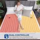 Sealy Heated Mattress Pad King Size, Zone Heating Electric Bed Warmer with Deep Pocket, 10 Heat Setting Dual Controller & 1-12 Hours Auto Shut Off, Knitted Breathable Heated Mattress Cover, White