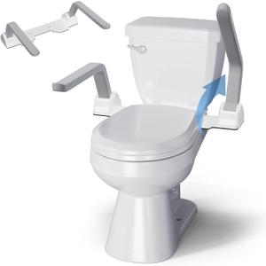 ZEAGUS Toilet Safety Rails for Seniors,500lb Heavy-Duty Toilet Safety Frame,60 Adjustable & Space-Saving Toilet Assist Arms,Toilet Handles for Elderly,Disabled, and Mobility Impaired