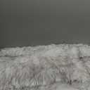 round Rug Soft Shaggy Faux Fur Area Rug Luxury Plush Sheepskin Carpet for Bedroom Living Room Sofa Chair 4 x 3.9 Feet, Gradient Grey