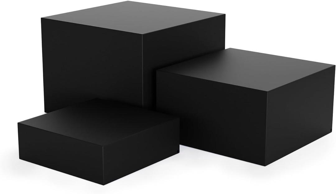 Metal Display Stands for Buffet Table - Black & White Cake Risers, Cupcake Stand for Wedding, Party, Catering Supplies, Elegant Food Risers for Displaywith 3Pcs Hollow Bottoms 6''x7''x8''