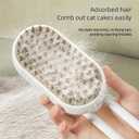 2 x Cloud Care Cat Brush, 2024 Best Cat Steam Brush,Defur Comb for Cats,3-in-1 Self-Cleaning Cat Brush with 360 Rotating Arm, Detachable Silicone Bristle Head (White)