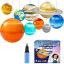 Inflatable Solar System Planets for Kids - 9 Giant Hanging Planets for Science Classroom Ceiling & Boys Room Decor, Space Themed Party Decorations Supplies with Pump, Astronomy Gifts for Ages 6-12