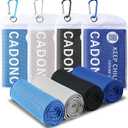 4 Pack Cooling Towel (40"x12"), Soft Breathable Chilly Towel, Ice Towel, Microfiber Towel for Yoga, Sport, Running, Workout,Gym, Camping, Fitness, Workout & More Activities(Multicolor) (Light Blue/Grey/Deep Blue/Black)