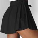 EARKOHA Women's Mini Skort Casual Tennis Skirt High Waisted Flowy Athletic Mini Skirt with Shorts (Black, L)