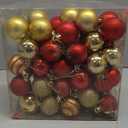 Christmas Ball Ornaments 50pcs Christmas Tree Ball Shatterproof Christmas Hanging Balls Decorations 1.57'' Plastic Baubles Red and Gold Xmas Balls for Christmas Holiday Party Wedding Home Decor