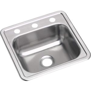 Elkay D115163 Dayton Kitchen Sink, 15 x 15 with 3.5" Drain Hole, Satin