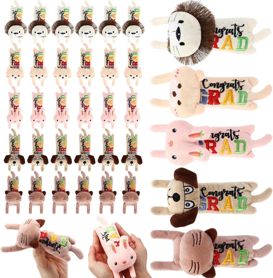 40 Pcs Mini Plush Stuffed Animals Bulk School Party Favors for Kindergarten End of School Years Gifts for Students (Graduation)