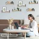 Floating Shelves, 24 Inches, Easy to Install, Wall Mounted, Set of 3, Rustic Wood for Dcor, Storage for Living Room, Bathroom, Bedroom