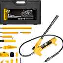 YELLOW JACKET 6 ton Porta Power Kit Hydraulic Ram Jack Pusher Puller Auto Body Frame Repair Tool with Blow Mold Carrying Storage Case for Car Repair,Truck,Farm