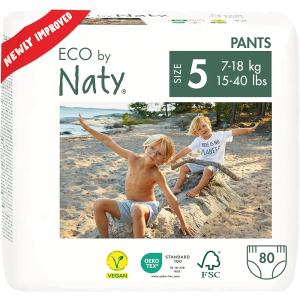 Eco by Naty Pull Ups - Hypoallergenic and Chemical-Free Training Pants, Highly Absorbent and Eco Friendly Pull Ups for Boys and Girls - Size (5) 3T-4T (26-40 lbs) – 80 Count