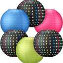 6 Pcs Colorful Round Chinese Hanging Paper Lanterns Party Decor DIY | Back to School Decor, Wedding Birthday Baby Shower, Christmas Anniversary Party, Bachelorette Supplies, DIY Activities