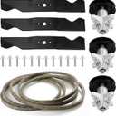 54" Deck Lawn Mower Rebuild Kit for MTD 618-05137 /for Cub Cadet RZT-L54 ZT-L54, Include 3 Spindles for 918-05137 119-8445,3 Blades for 942-0677B,1 5/8" 148 Belt 954-04329A 954-04329