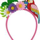 Parrot Headband Fashion Coconut Tree Hair Accessories for Women Hawaii Party Headbands for Girls Summer Beach Flower Hair Bands Pink Hair Decorations 1Pcs