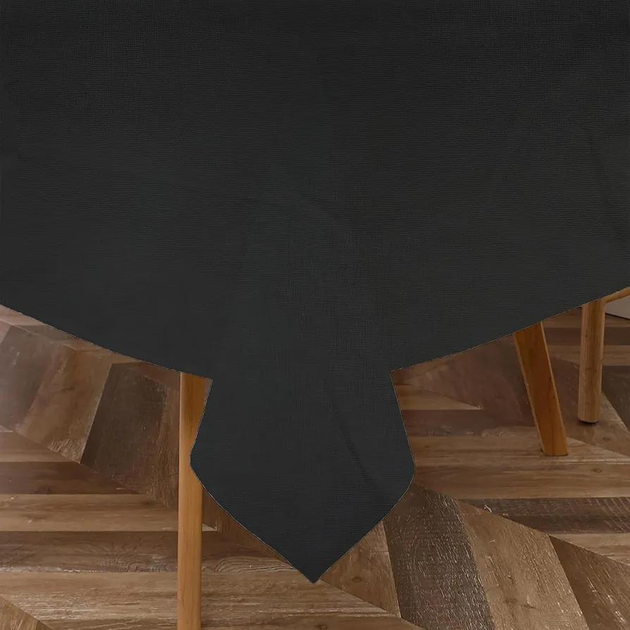 Majestic Giftware PU Faux Leather Rectangle Tablecloths | (TCE17-54108) Black Waterproof Spill Proof Dining Table Cover | Decorative Washable Tablecloth for Home, Kitchen, Party (144x54)