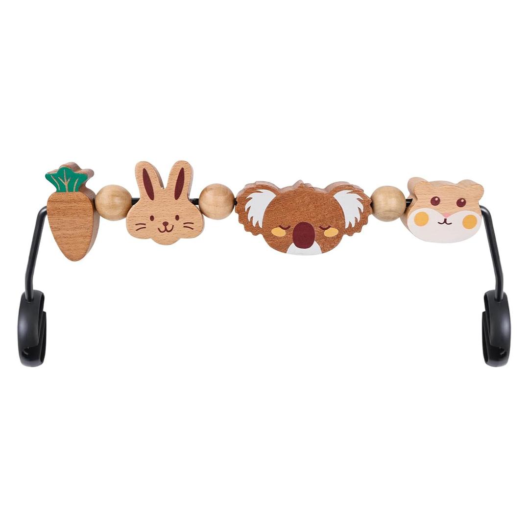 BEBOAN Baby Bjorn Bouncer Toy Bar - Toy Bar for Soft & Bliss Baby Bouncer, 360Rotating Natural Wooden Toys, Easy to Attach/Remove Exciting Design for Curious Babies(Cute Animals)