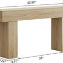 knoworld 63 Inch Long Console Table for Entryway, Farmhouse Wood Rectangular Sofa Table Behind Couch Table, Narrow Entryway Table for Living Room, Entrance, Hallway, Foyer, Easy Assembly (Natural), 63" W x 11.81" D