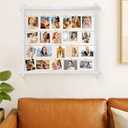 PHOENANCEE Collage Picture Frame,Photo Display Board,Hanging Pictures Frames with Clips for Graduation Birthday Party,Dorm Photo Card Wall Decor Hanger Holder,Upgraded,Easy To Assemble,Large(White
