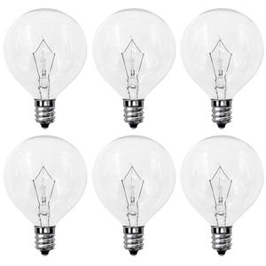 Candle Warmer Lamp Bulb,25 Watt Scentsy Light Bulbs for Wax Warmer,Wax Burner,G50 120V E12 Base Light Bulbs for Full Size Scentsy Wax Warmer,Long Lifespan Wax Warmer Bulbs,Warm White,6 Pack ﻿