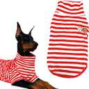 Turtleneck Dog Shirt Cute Doggie Embroidery Super Soft Dog Sweatshirt Stretchy Striped Puppy Pullover for Cats Small Medium Large Dogs (Red Striped, XX-Large)