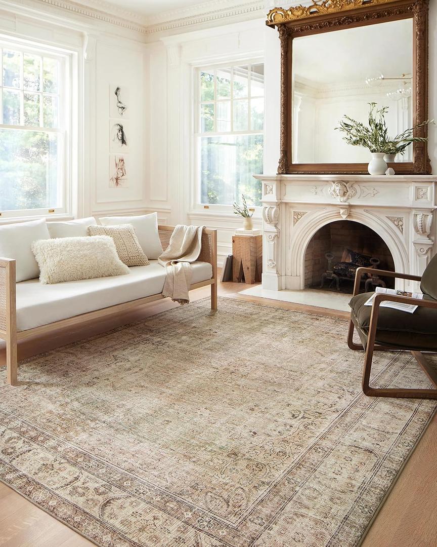 Loloi Margot Collection MAT-01 Antique/Sage 7'-6" x 9'-6" Area Rug feat. CloudPile, No-Shed Easy Clean Large Patterned Area Rug for Living Room, Bedroom, Dining Area
