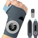 Cordless Wrist Heating Pad with Pulse Massage, 3-Temperature & 19 Modes for Hand & Wrist Pain Relief, Electric Heat Wrap Soothes Sore Muscles from Typing, Gaming, Sports & Daily Use, Fits Both Hands