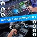 Handheld Car Vacuum Cleaner, 16000PA Hand Held Vacuum Portable Cordless, 2 in 1 Air Duster and Vacuum Cleaner with LED Light, Multi-Nozzles, 120W High Power Mini Vacuum for Home, Pet, Office