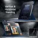 JETech Rotating Case for iPad Air 13-Inch M4/M3/M2 (2026/2025/2024) with Pencil Holder, 360 Degree Rotation Protective Stand Cover Clear Back, Auto Wake/Sleep (Deep Navy)