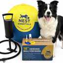 Herding Ball for Dogs 18 Durable Training Dog Toy for Medium & Large Dogs | Dog Ball Includes Clicker + Pump | Blue & Yellow | Tough 1680D Fabric | for Active Breeds