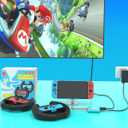PURBHE Switch Steering Wheel for Nintendo Switch, Racing Wheel to Play Mario Kart 8 Deluxe Compatible with JoyCon, Nintendo Switch 1 Accessories Gift for Mario Kart - 2 Pack Switch Wheels