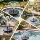 AISITIN 3.5W Solar Fountain Pump Built-in 1500mAh Battery, Bird Bath Fountain with 6 Nozzles, Solar Floating Water Pump for Bird Bath, Fish Tank, Pond, Pool, Garden and Outdoor