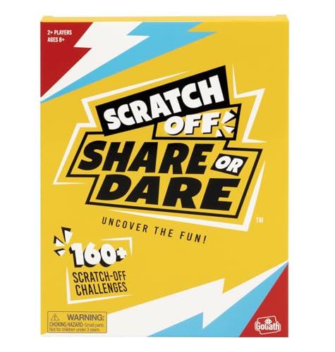 Goliath Scratch Off Share or Dare Game | Uncover The Fun | Complete Silly Challenges and Share Funny Stories | 160+ Challenges | 2+ Players, Ages 8+, Set of 7 Goliath Scratch Off Share or Dare Game | Uncover The Fun | Complete Silly Challenges and Share Funny Stories | 160+ Challenges | 2+ Players, Ages 8+, Set of 7